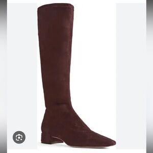 Reformation Suede Raven Knee High Boots in Dark Brown